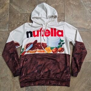 Nutella Hoodie Hooded Sweatshirt Men's S M Chocolate Spread Graphic Print